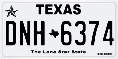 TX license plate DNH6374
