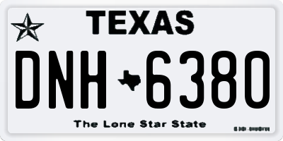 TX license plate DNH6380