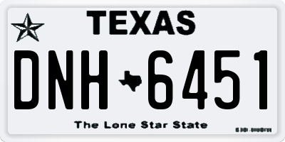 TX license plate DNH6451