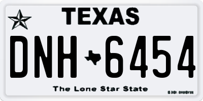 TX license plate DNH6454
