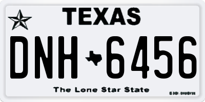 TX license plate DNH6456