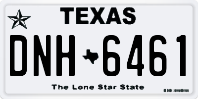TX license plate DNH6461