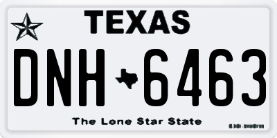 TX license plate DNH6463