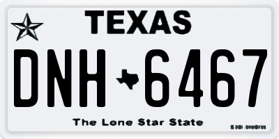 TX license plate DNH6467
