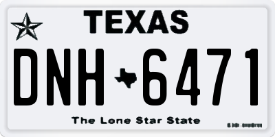 TX license plate DNH6471