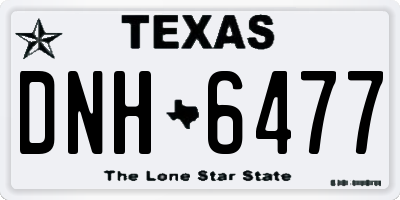 TX license plate DNH6477