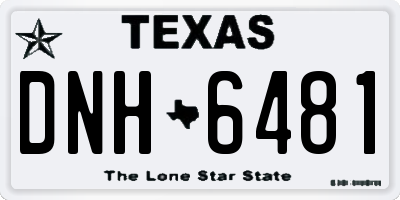 TX license plate DNH6481