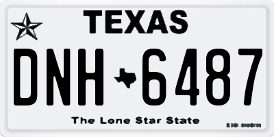 TX license plate DNH6487