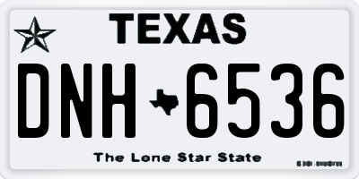 TX license plate DNH6536