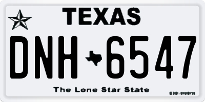 TX license plate DNH6547