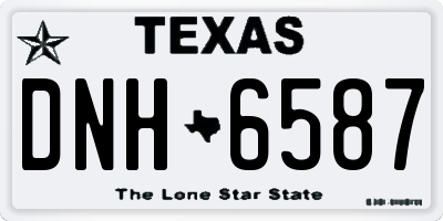 TX license plate DNH6587
