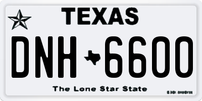 TX license plate DNH6600