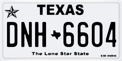 TX license plate DNH6604