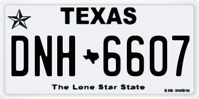 TX license plate DNH6607