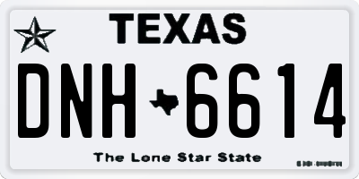 TX license plate DNH6614