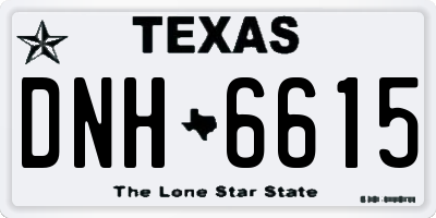TX license plate DNH6615