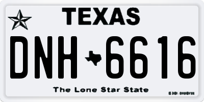TX license plate DNH6616