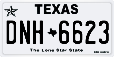 TX license plate DNH6623