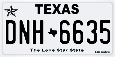 TX license plate DNH6635
