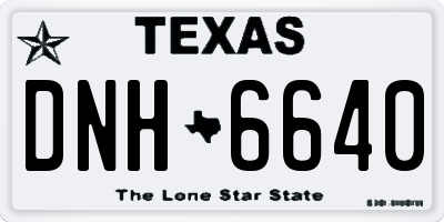TX license plate DNH6640