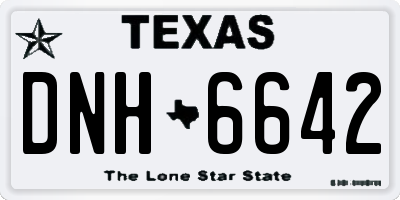 TX license plate DNH6642
