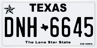 TX license plate DNH6645