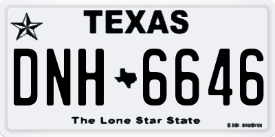 TX license plate DNH6646