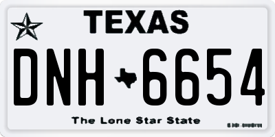 TX license plate DNH6654