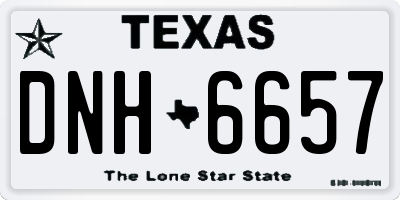 TX license plate DNH6657