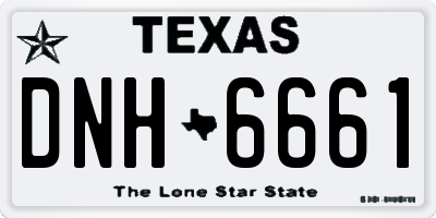 TX license plate DNH6661