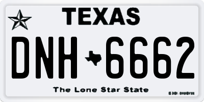 TX license plate DNH6662