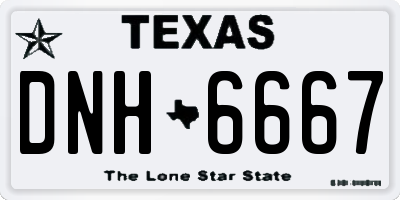 TX license plate DNH6667