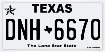 TX license plate DNH6670