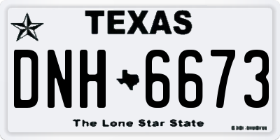 TX license plate DNH6673