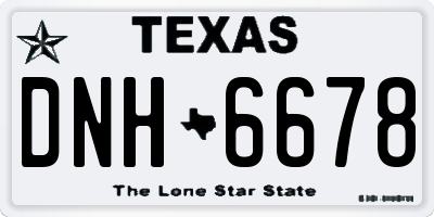 TX license plate DNH6678