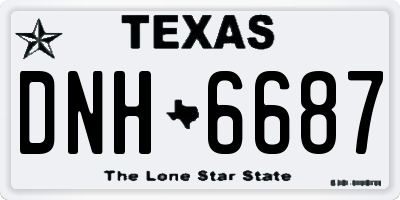 TX license plate DNH6687