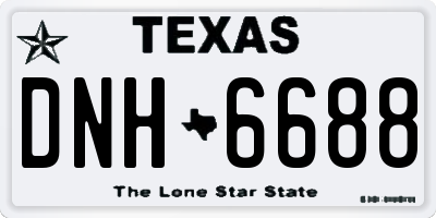TX license plate DNH6688