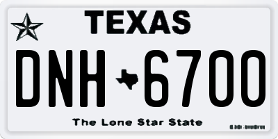 TX license plate DNH6700