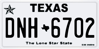 TX license plate DNH6702