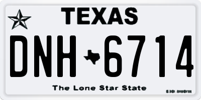 TX license plate DNH6714