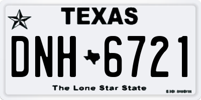 TX license plate DNH6721