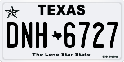 TX license plate DNH6727