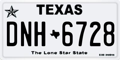 TX license plate DNH6728