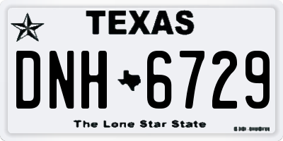 TX license plate DNH6729