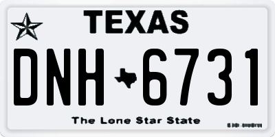 TX license plate DNH6731