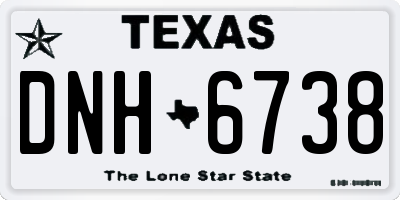 TX license plate DNH6738