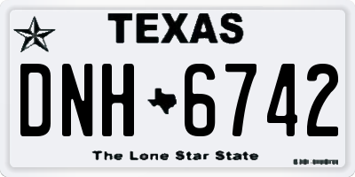 TX license plate DNH6742