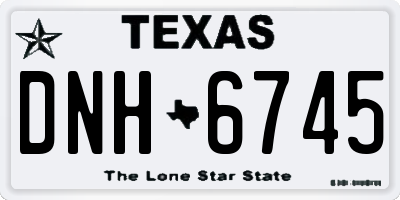 TX license plate DNH6745