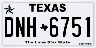 TX license plate DNH6751