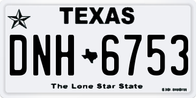 TX license plate DNH6753
